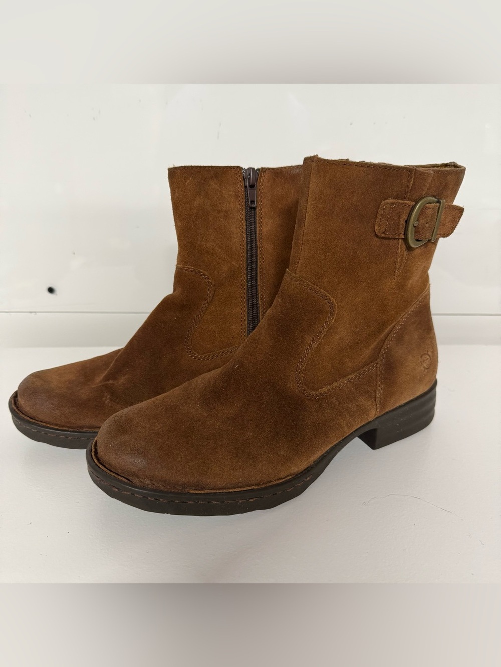 Born Suede Ankle Boots in Chestnut Brown - Picture 2 of 4